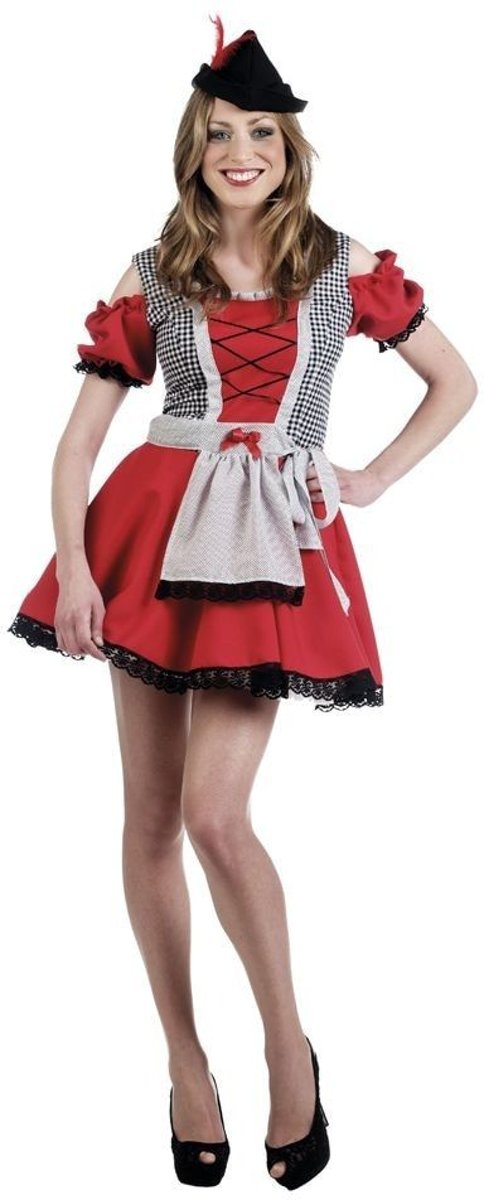 Boeren Tirol & Oktoberfest Kostuum | Kort Kleintje Pils Oktoberfest Dirndl | Vrouw | Maat 46 | Bierfeest | Verkleedkleding